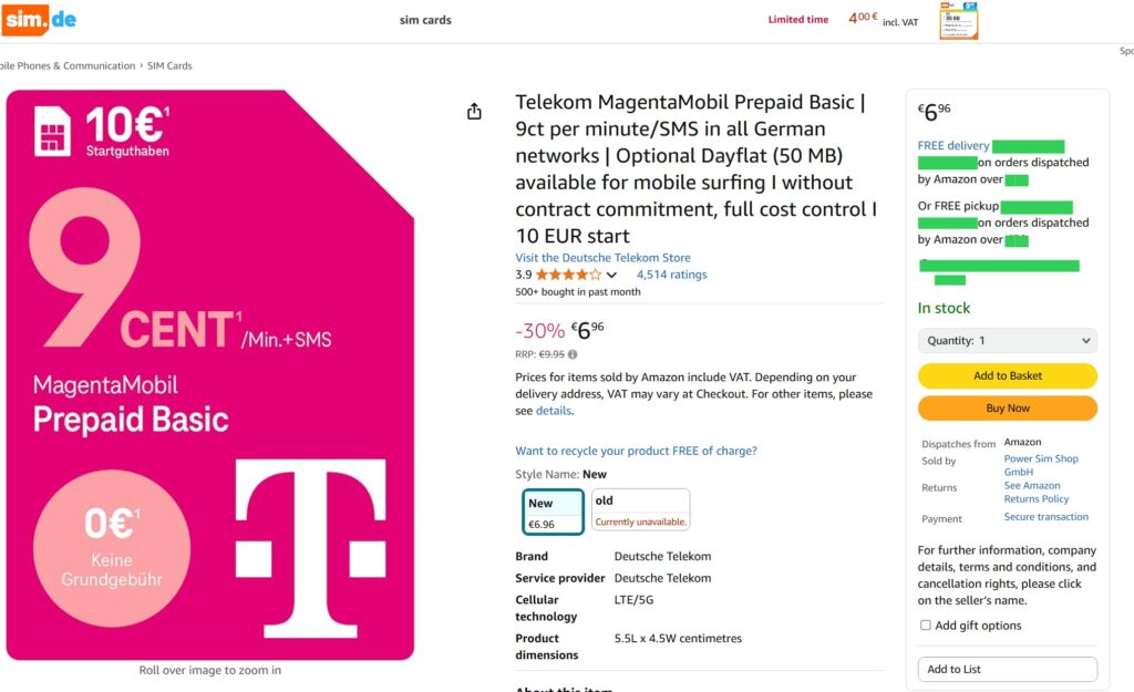 Telekom DE德国实体预付费卡-无需线上视频实名且可转为esim(购买+激活实名手把手教程) Telekom DE德国实体预付费卡-无需线上视频实名且可转为esim(购买+激活实名手把手教程)